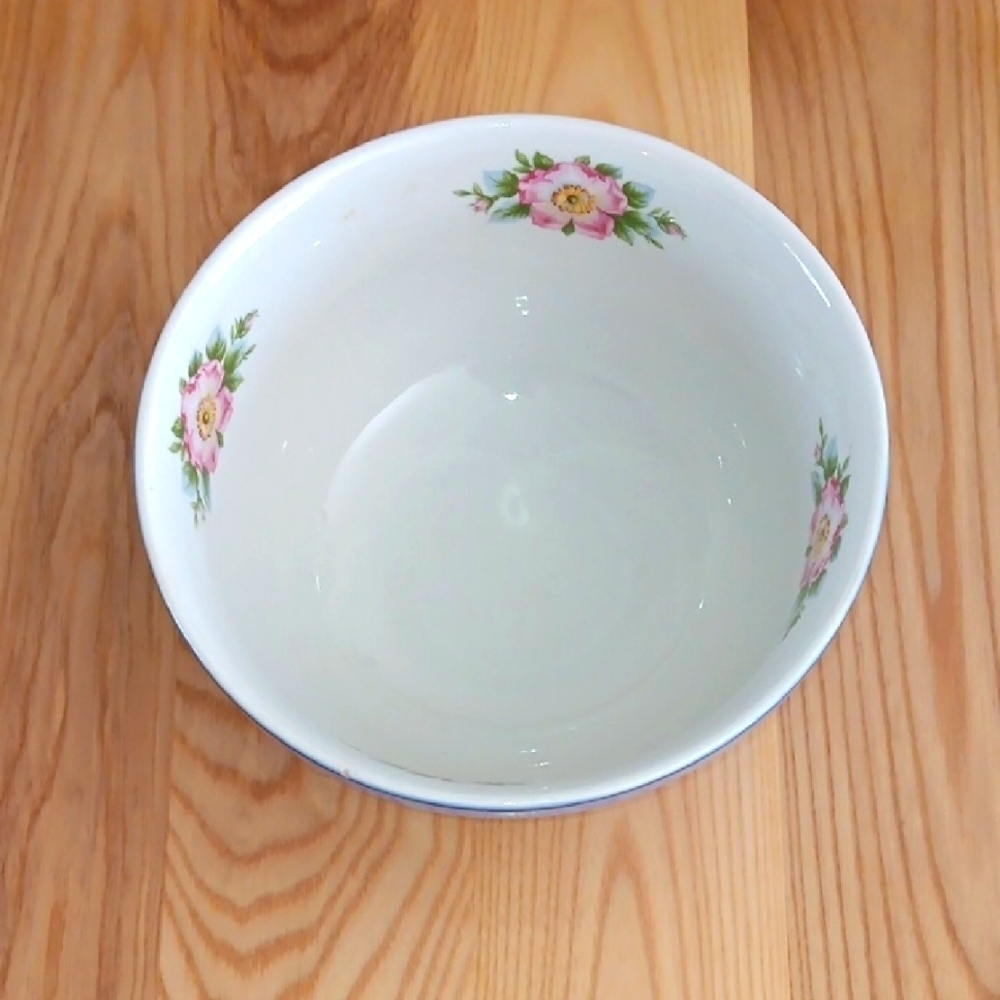 Hall's Superior Quality Kitchenware Large Mixing Bowl Blue Morning Glory Pattern